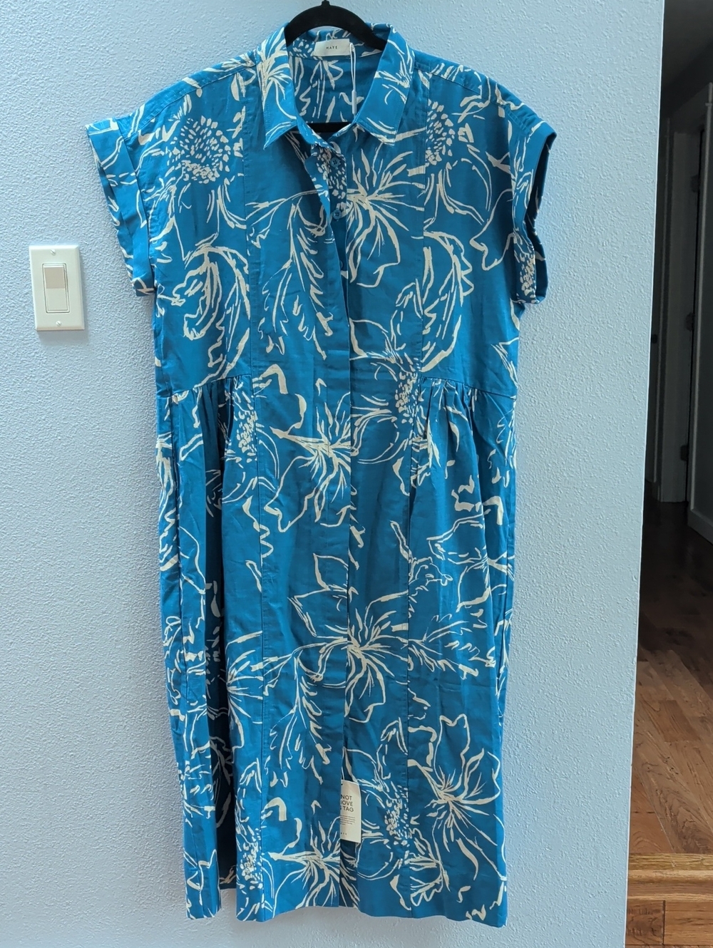 MAYE Margot Arcadia Blue Floral Shirtdress Dress